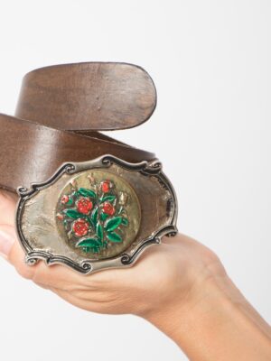 Vintage Artisanal Brown Leather Belt