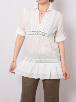 Batiste Cotton Empire Waist Blouse