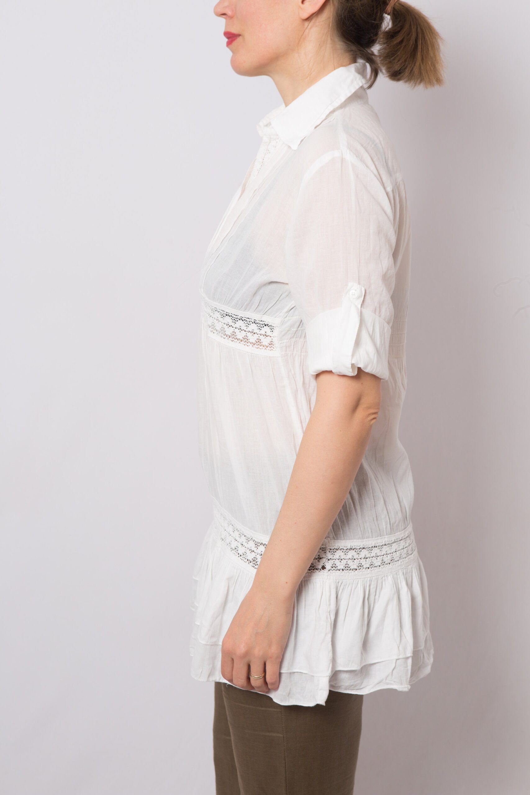 Batiste Cotton Empire Waist Blouse Batiste Cotton Empire Waist Blouse - Image 3
