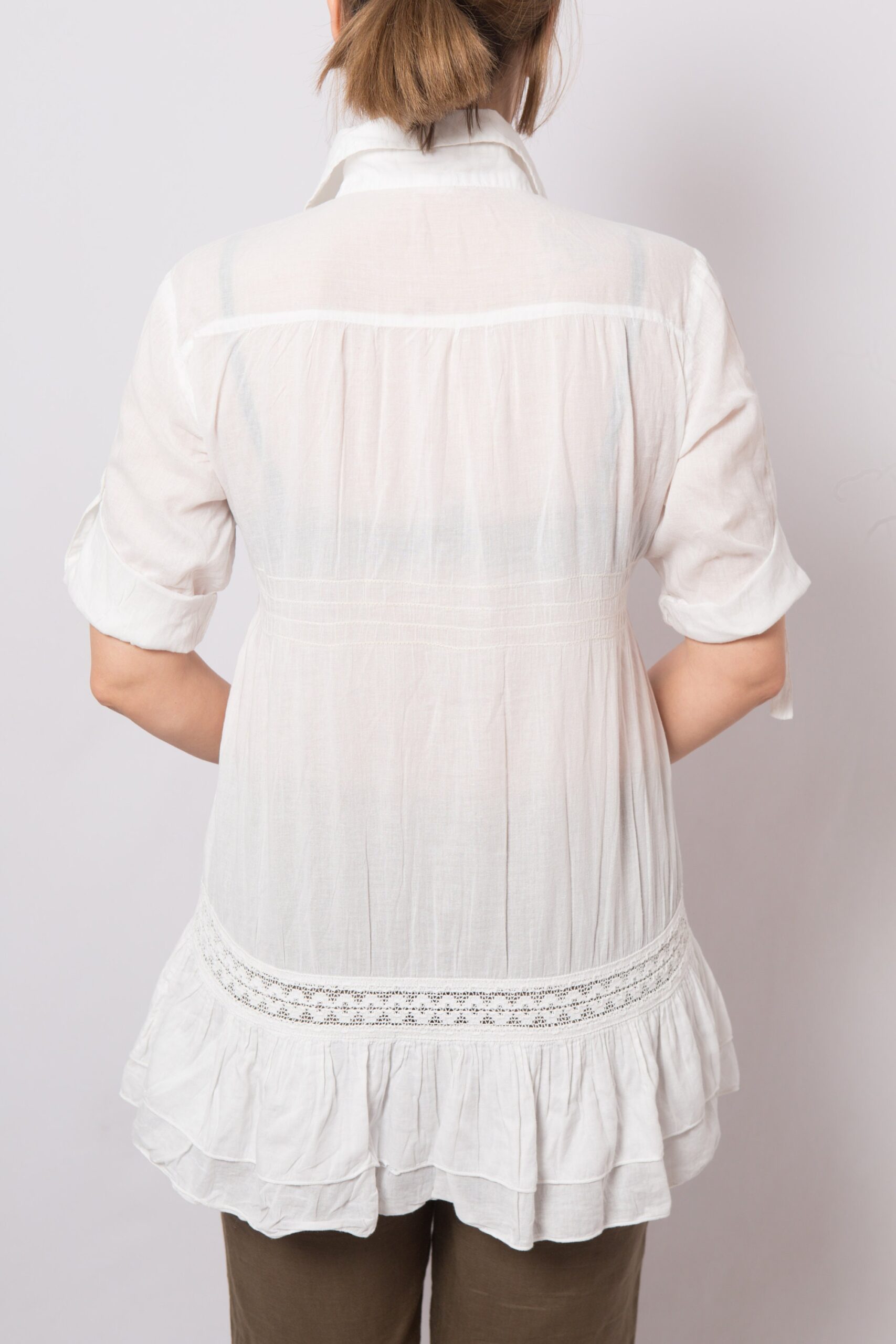 Batiste Cotton Empire Waist Blouse Batiste Cotton Empire Waist Blouse - Image 4