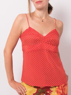 Vintage Silk Cami Polka Top