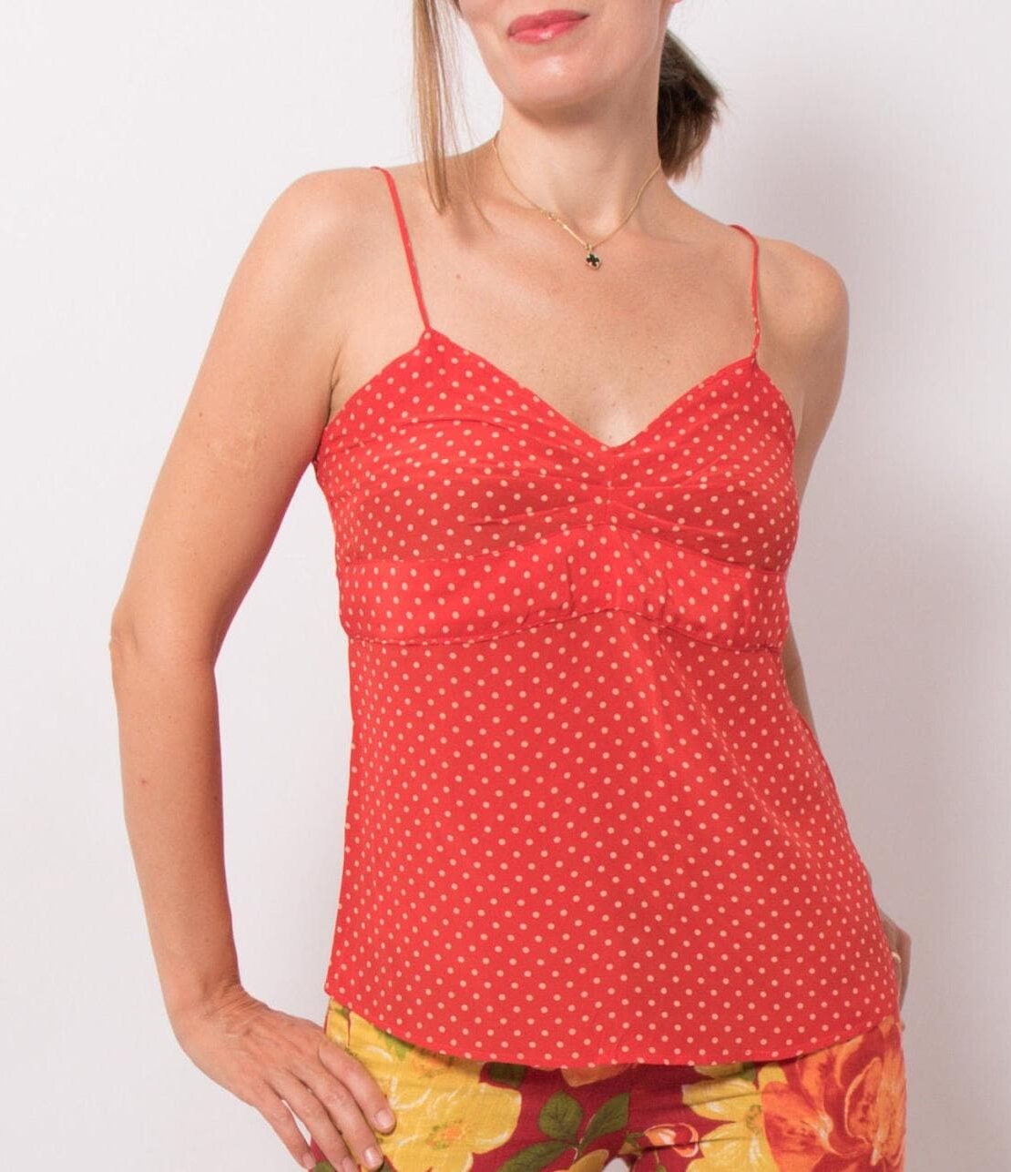 Vintage Silk Cami Polka Top Vintage Silk Cami Polka Top