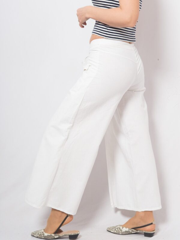 Vintage White Linen Wrap Pants - Image 8