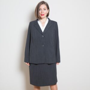 90s Marina Rinaldi Pinstripe Skirt Suit