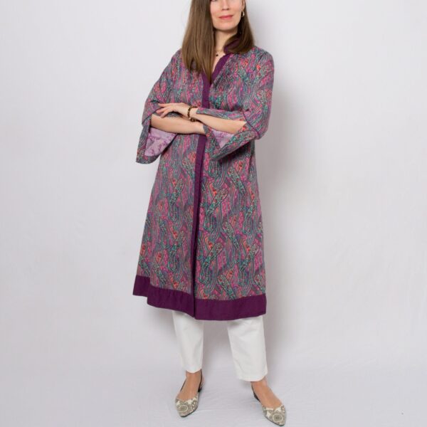 Vintage Bohemian Paisley Cotton Tunic Jacket - Image 2