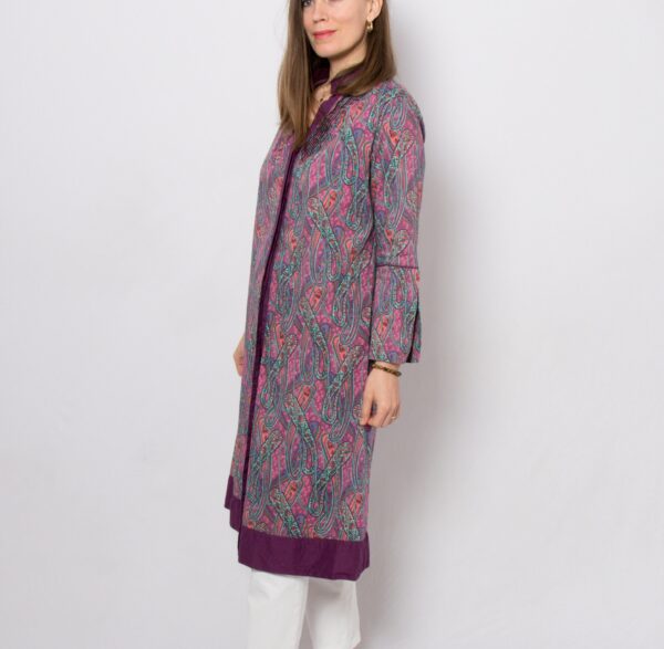 Vintage Bohemian Paisley Cotton Tunic Jacket - Image 3