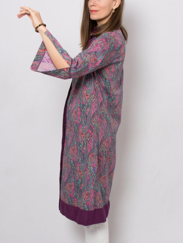 Vintage Bohemian Paisley Cotton Tunic Jacket - Image 5