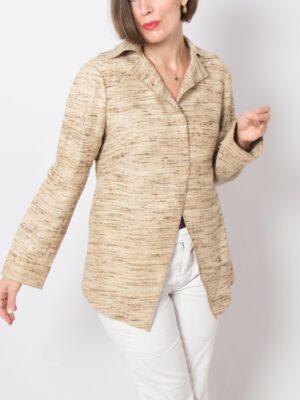 RARE Alberta Ferretti Textured Silk Blazer