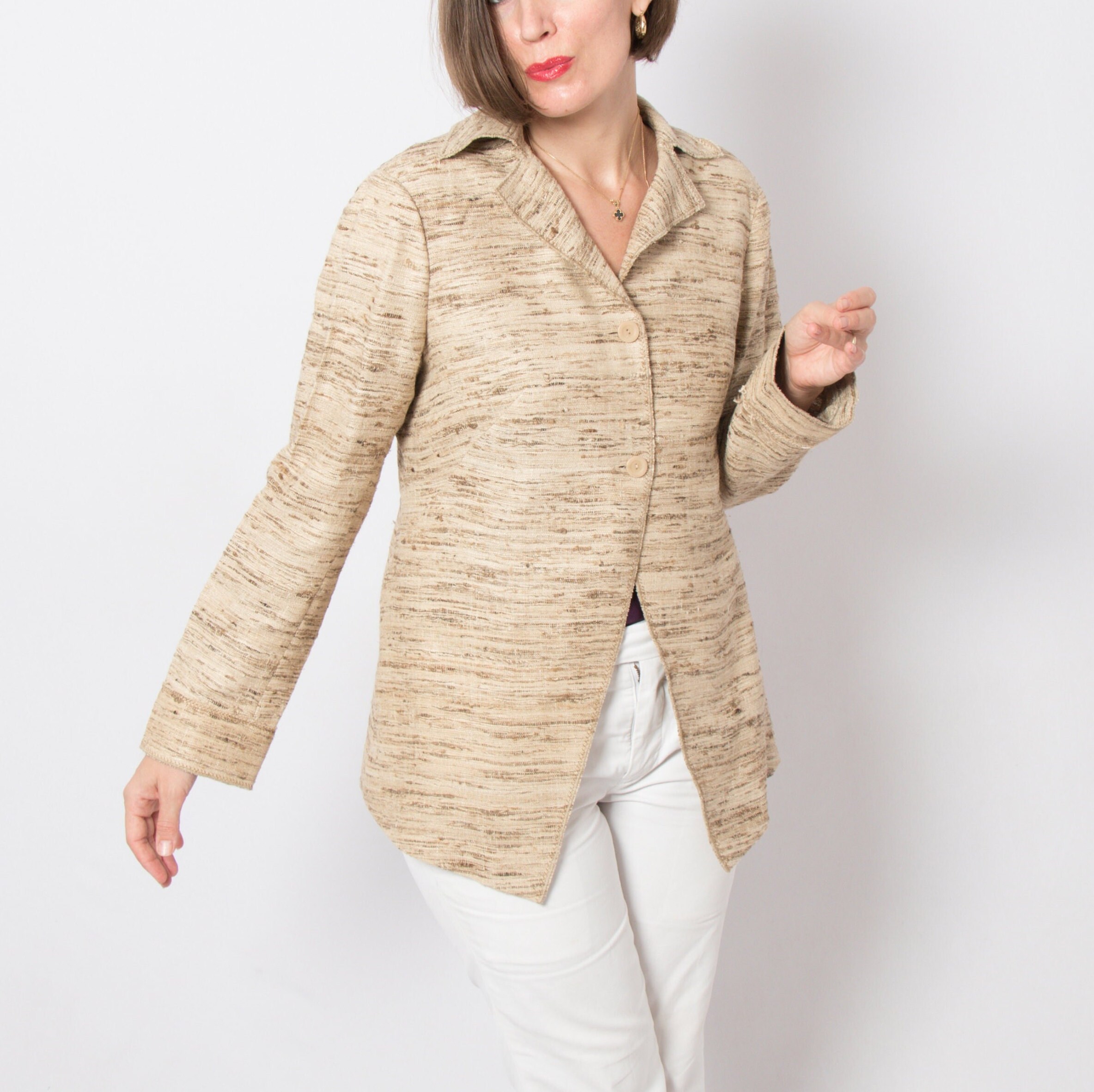 RARE Alberta Ferretti Textured Silk Blazer RARE Alberta Ferretti Textured Silk Blazer