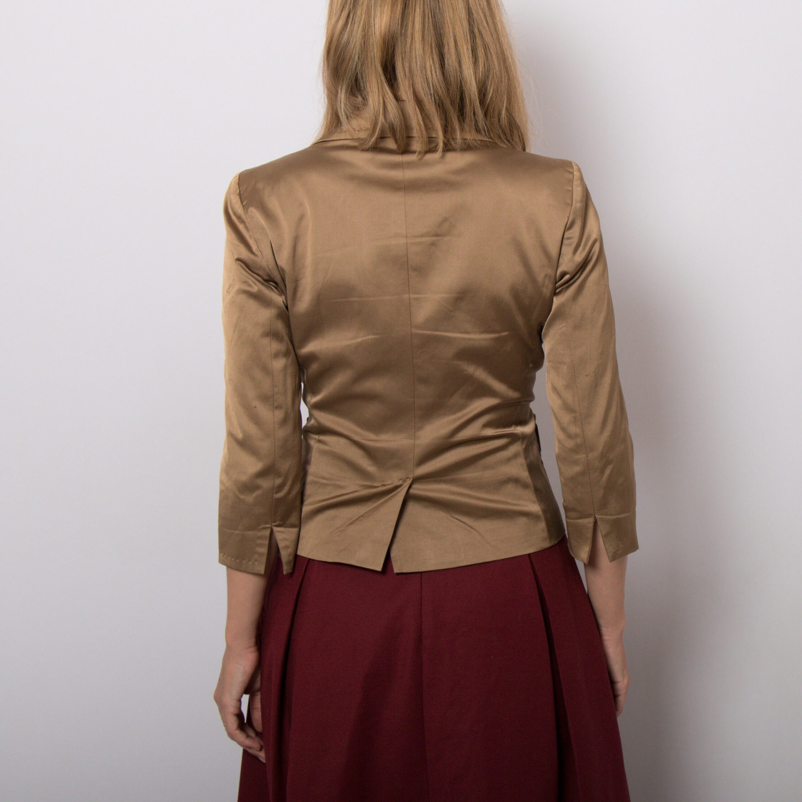 Vintage Marella Bronze Cotton blend Blazer with Tie Vintage Marella Bronze Cotton blend Blazer with Tie - Image 7