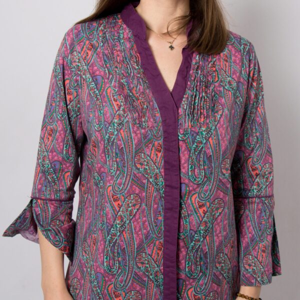 Vintage Bohemian Paisley Cotton Tunic Jacket - Image 8