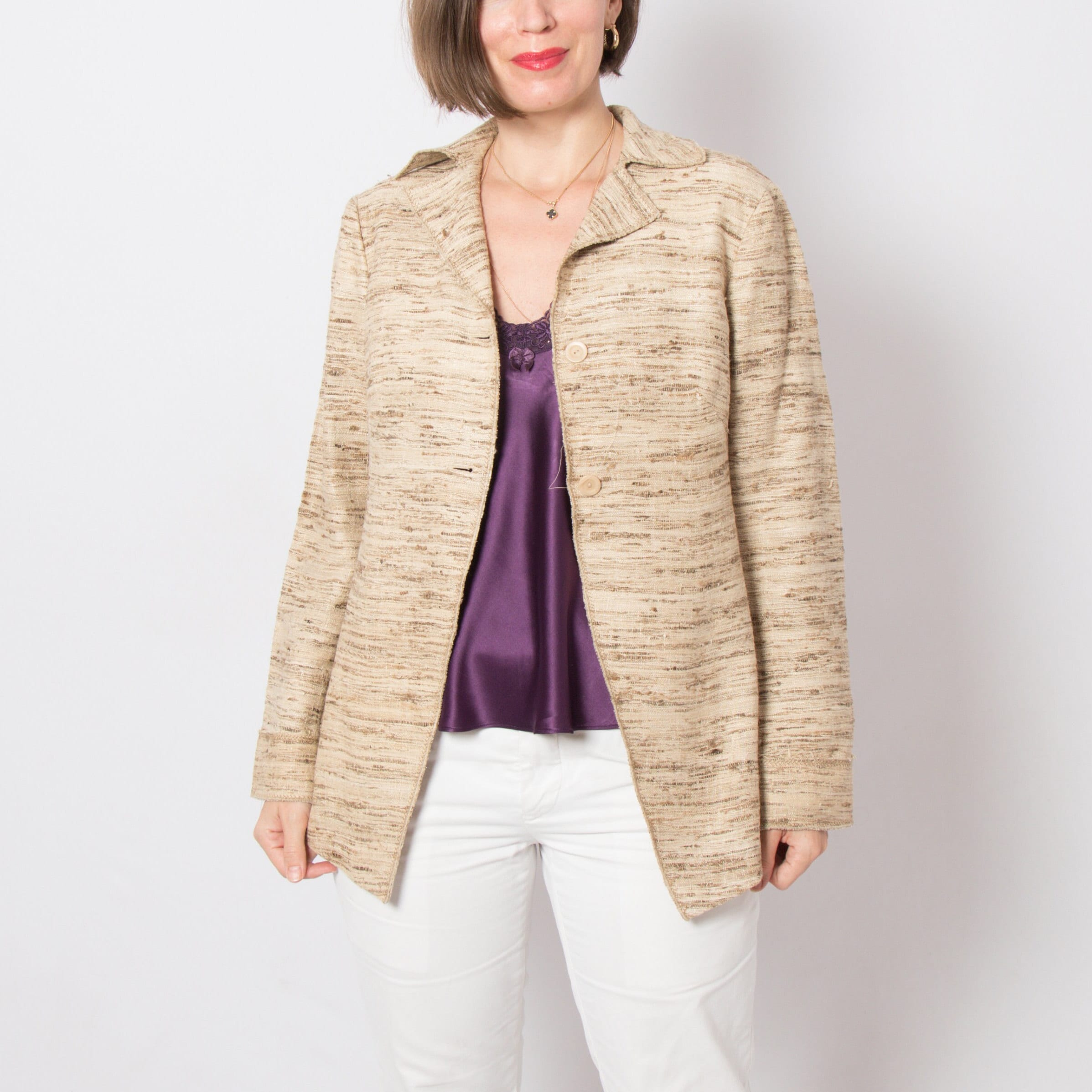 RARE Alberta Ferretti Textured Silk Blazer RARE Alberta Ferretti Textured Silk Blazer - Image 2