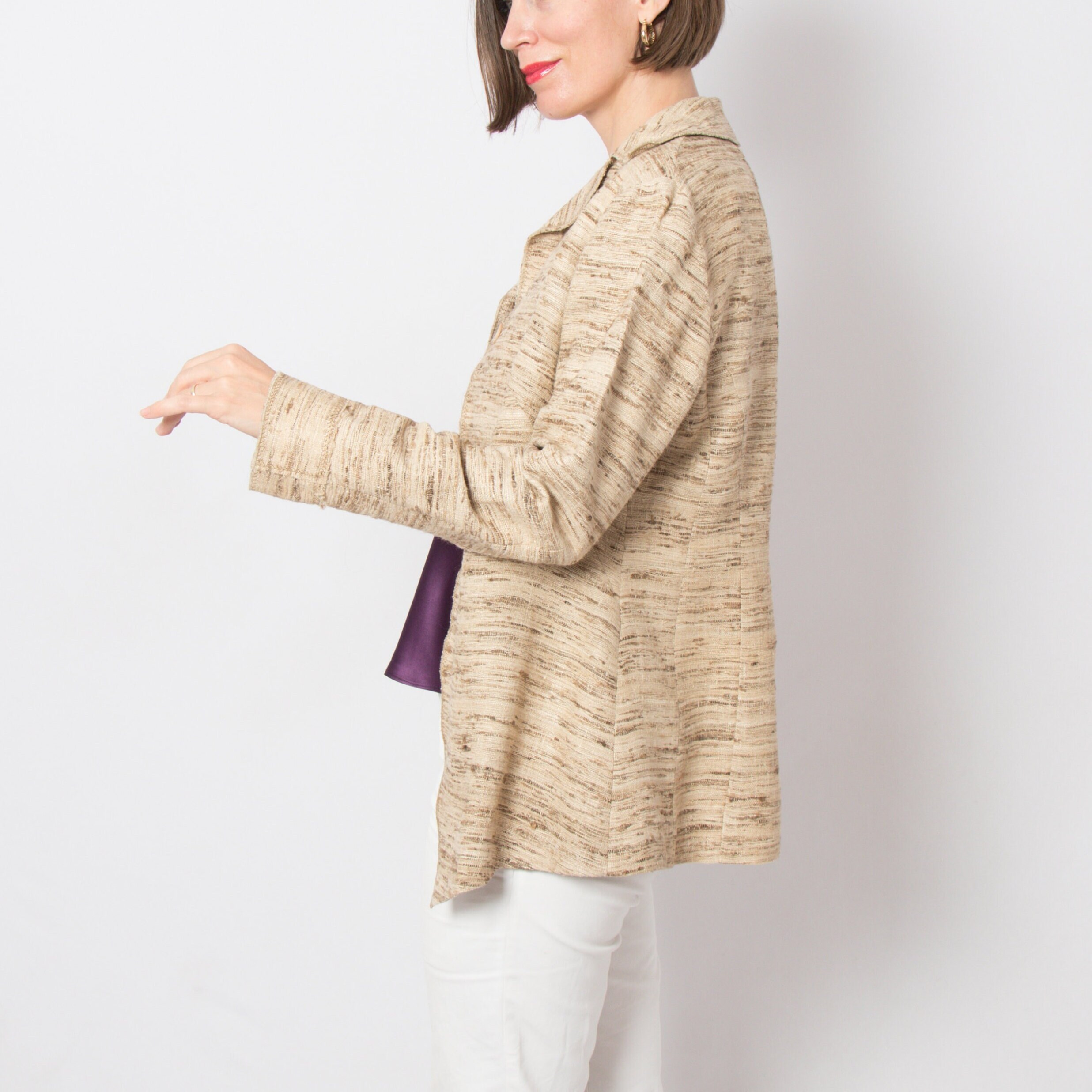 RARE Alberta Ferretti Textured Silk Blazer RARE Alberta Ferretti Textured Silk Blazer - Image 3