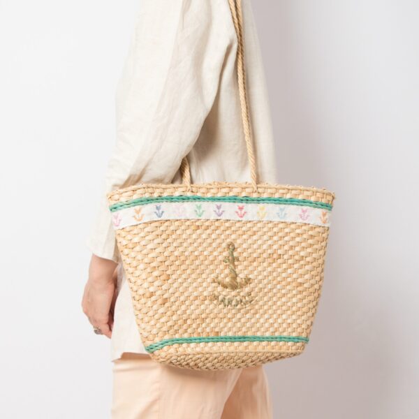 Vintage Straw Market Tote - Image 5