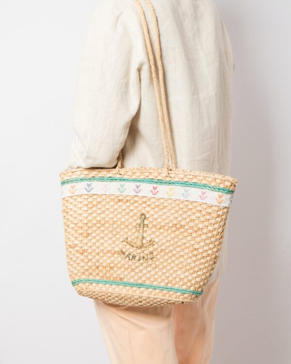 Vintage Straw Market Tote - Image 6