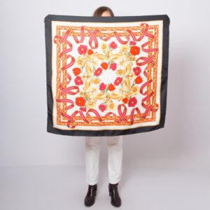 Vintage Large Square Silk Scarf