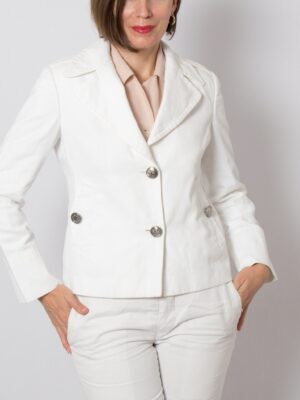 KITON White Linen-Cotton Blazer