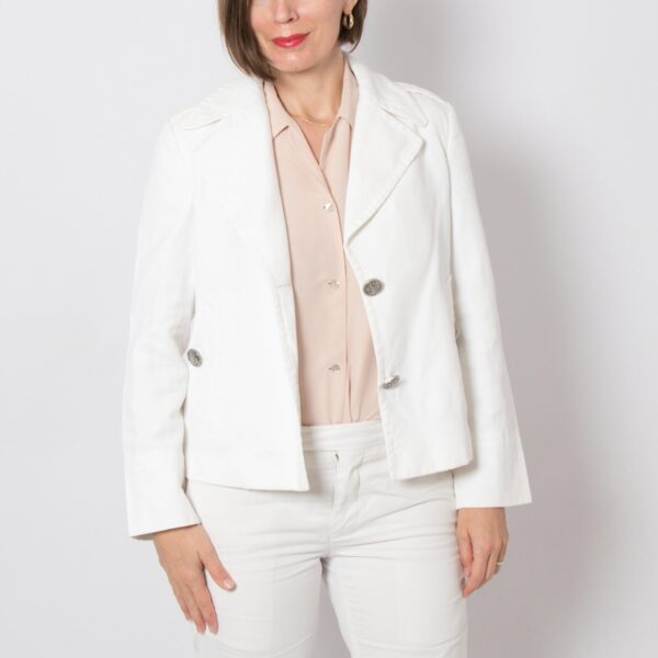 KITON White Linen-Cotton Blazer - Image 2