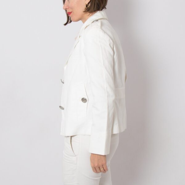 KITON White Linen-Cotton Blazer - Image 4