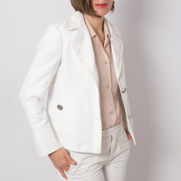KITON White Linen-Cotton Blazer - Image 6