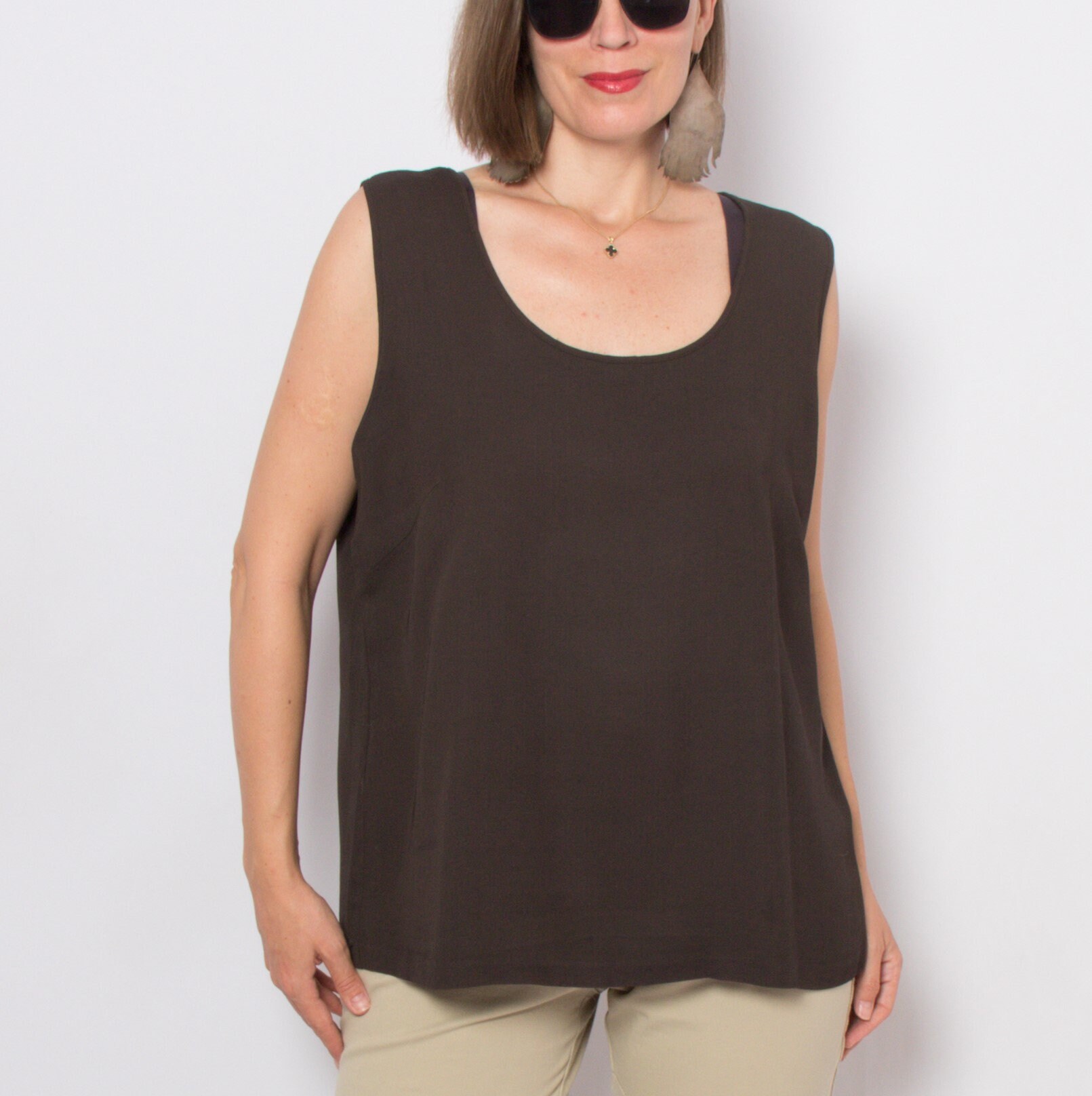 MARINA RINALDI Brown Tank Top MARINA RINALDI Brown Tank Top - Image 4