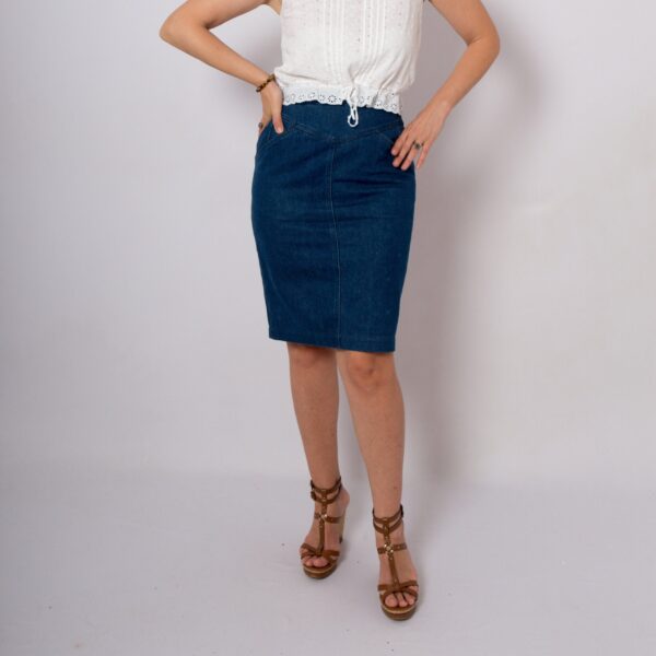 80s Fendi Denim Pencil Skirt