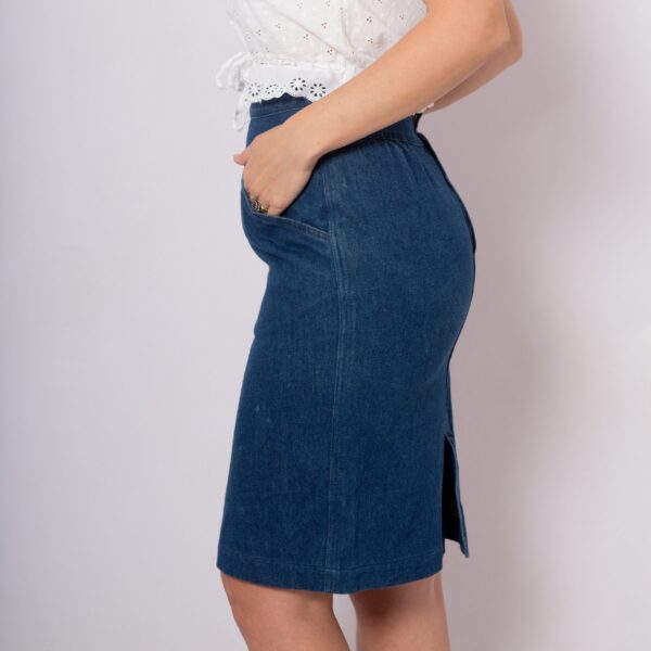 80s Fendi Denim Pencil Skirt - Image 3