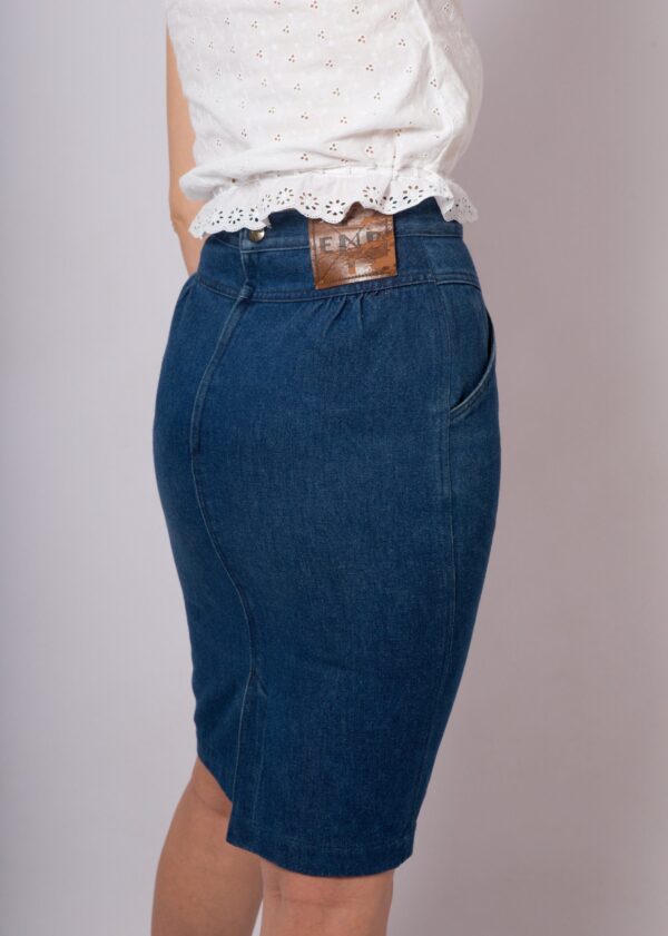 80s Fendi Denim Pencil Skirt - Image 4