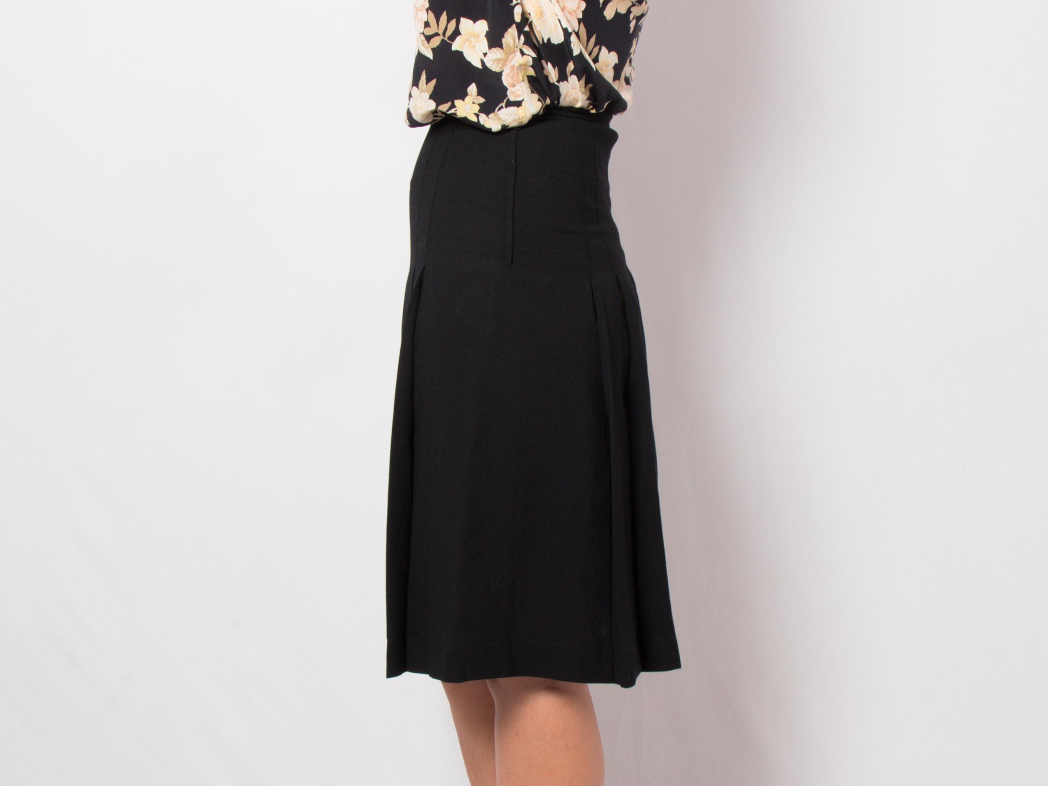 YSL Black Wool Pleated Skirt YSL Black Wool Pleated Skirt - Image 3