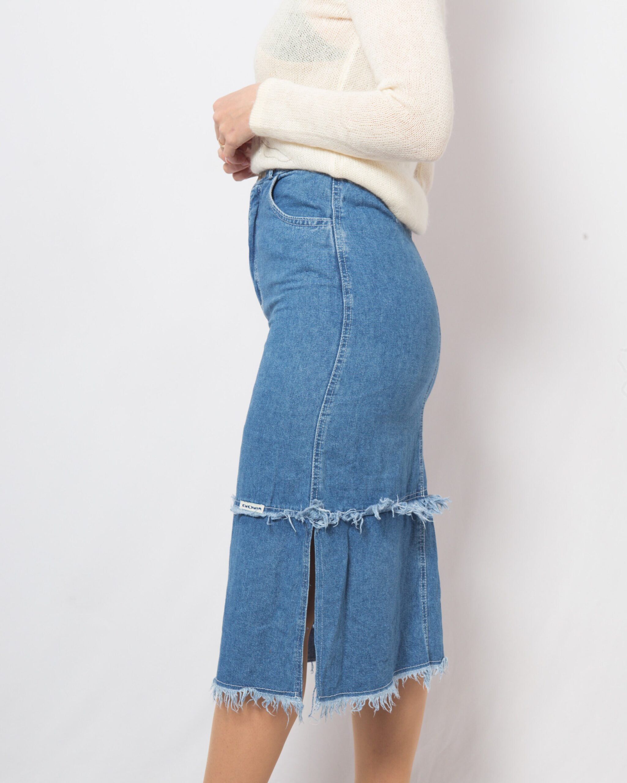 Vintage Midi Denim Skirt Women Vintage Midi Denim Skirt Women - Image 2