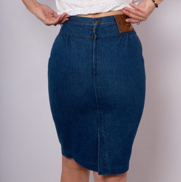 80s Fendi Denim Pencil Skirt - Image 5
