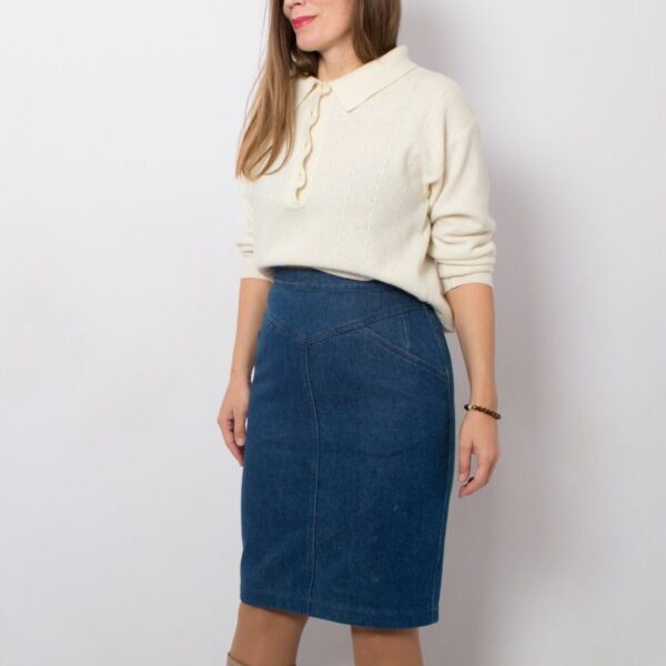 80s Fendi Denim Pencil Skirt - Image 6