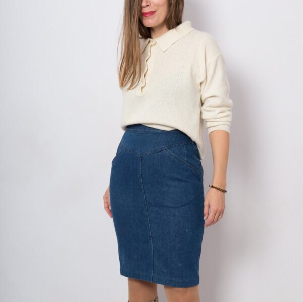 80s Fendi Denim Pencil Skirt - Image 7