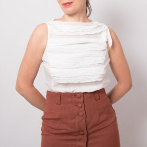 Nara Camicie Linen Sleeveless Blouse