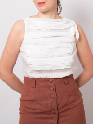 Nara Camicie Linen Sleeveless Blouse