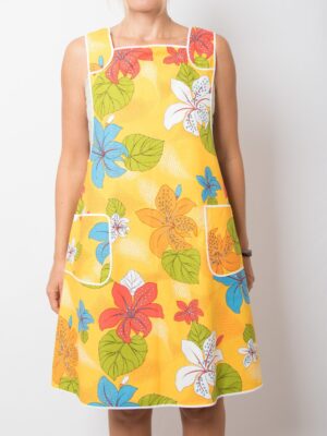 60s Hawaiian Floral Pinafore Apron