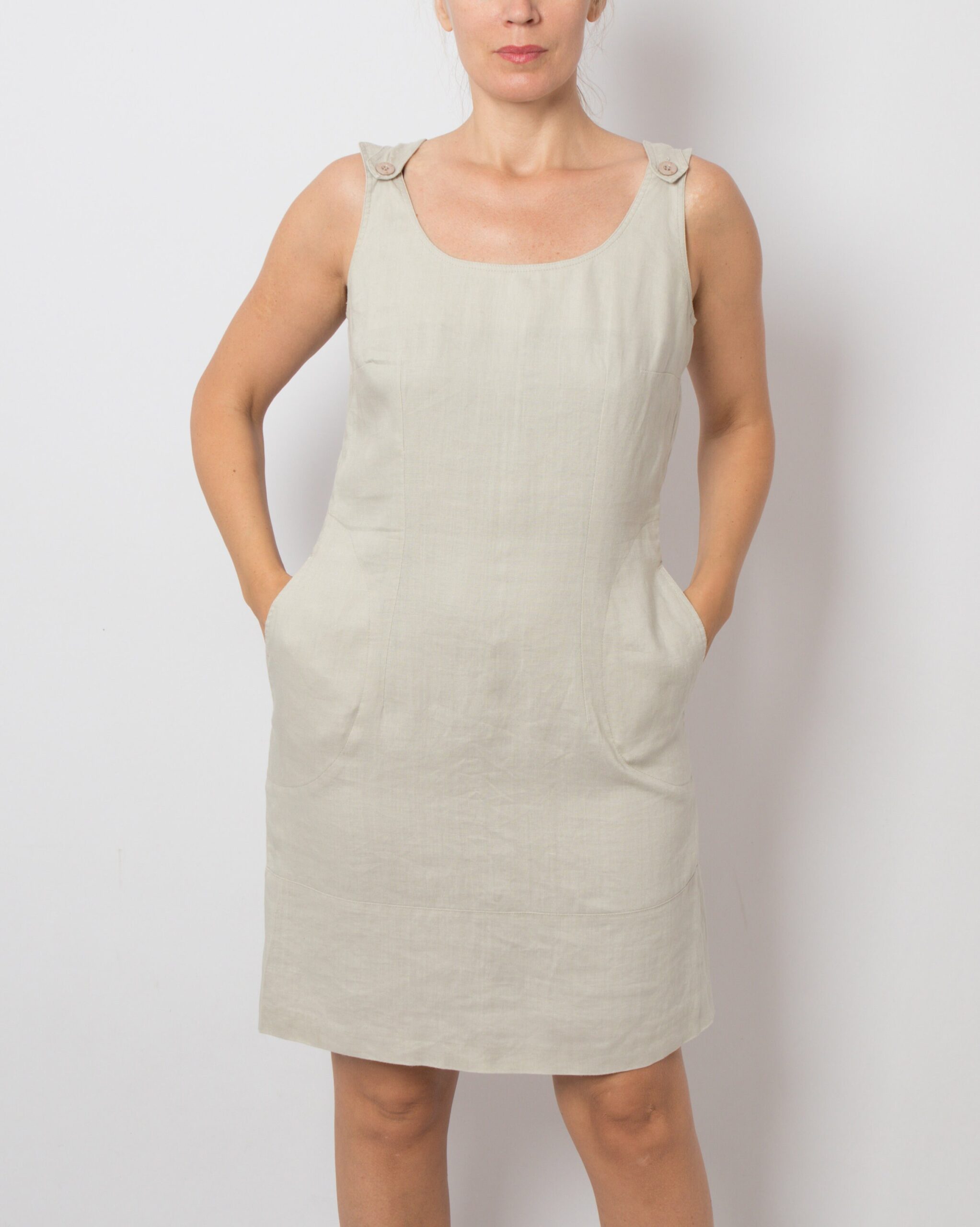 Mini Linen Dress with Pockets Mini Linen Dress with Pockets - Image 2