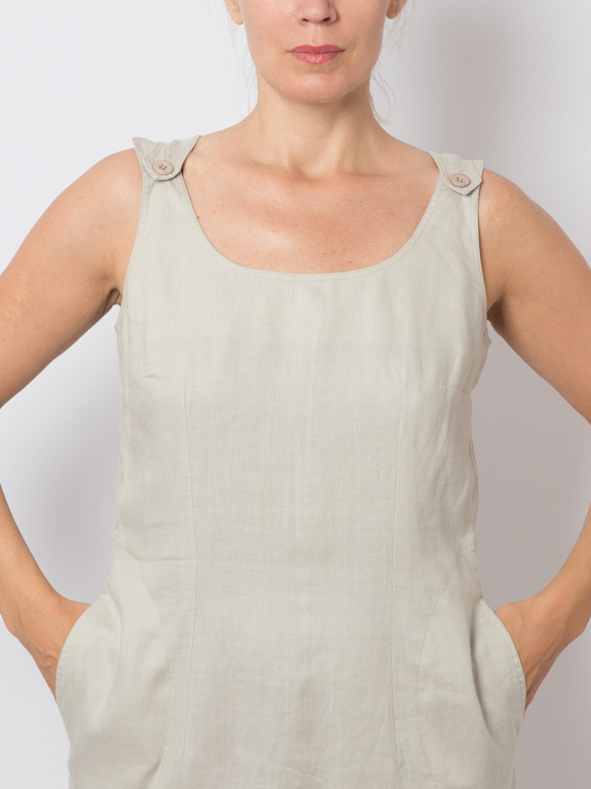 Mini Linen Dress with Pockets Mini Linen Dress with Pockets - Image 3