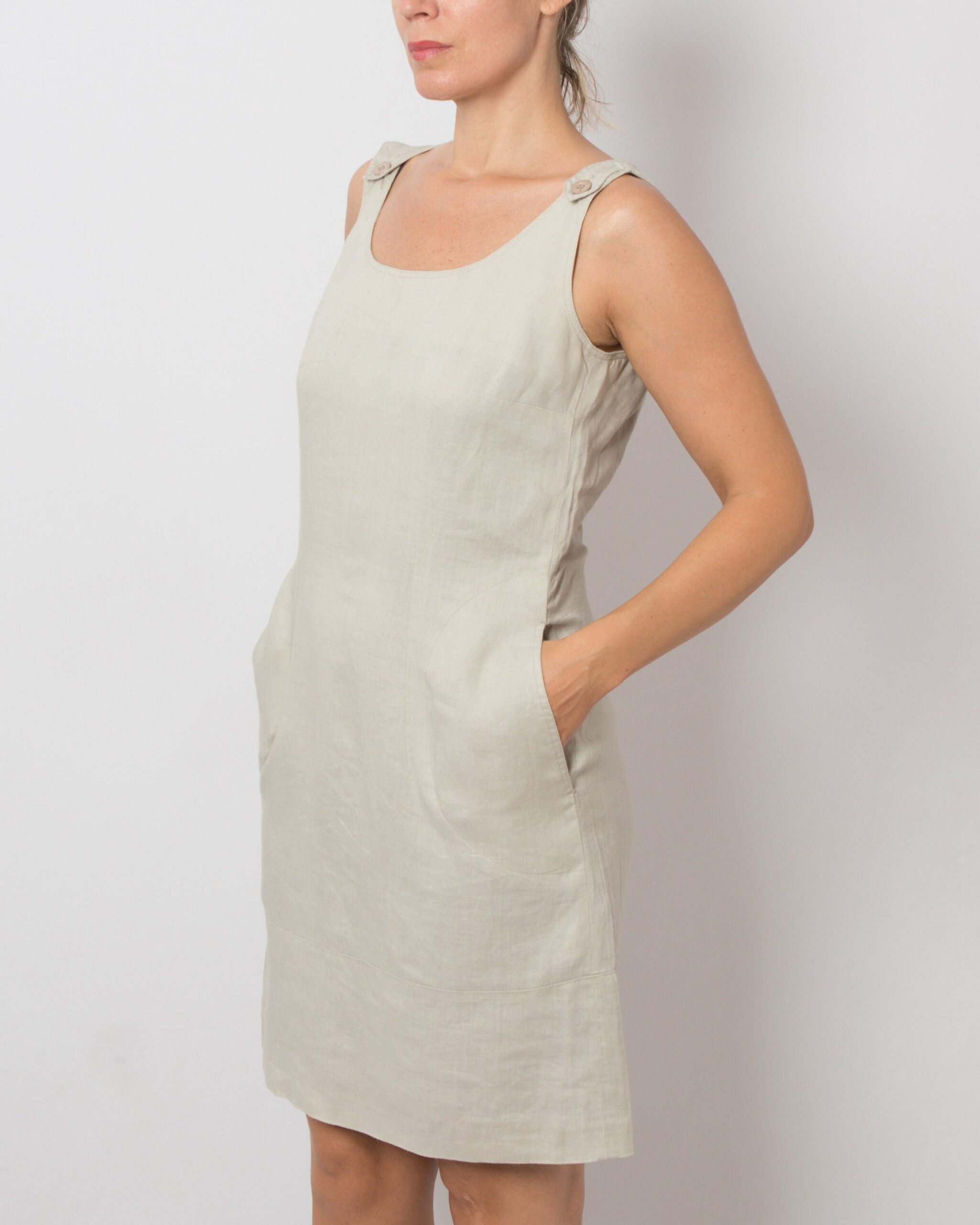 Mini Linen Dress with Pockets Mini Linen Dress with Pockets - Image 4