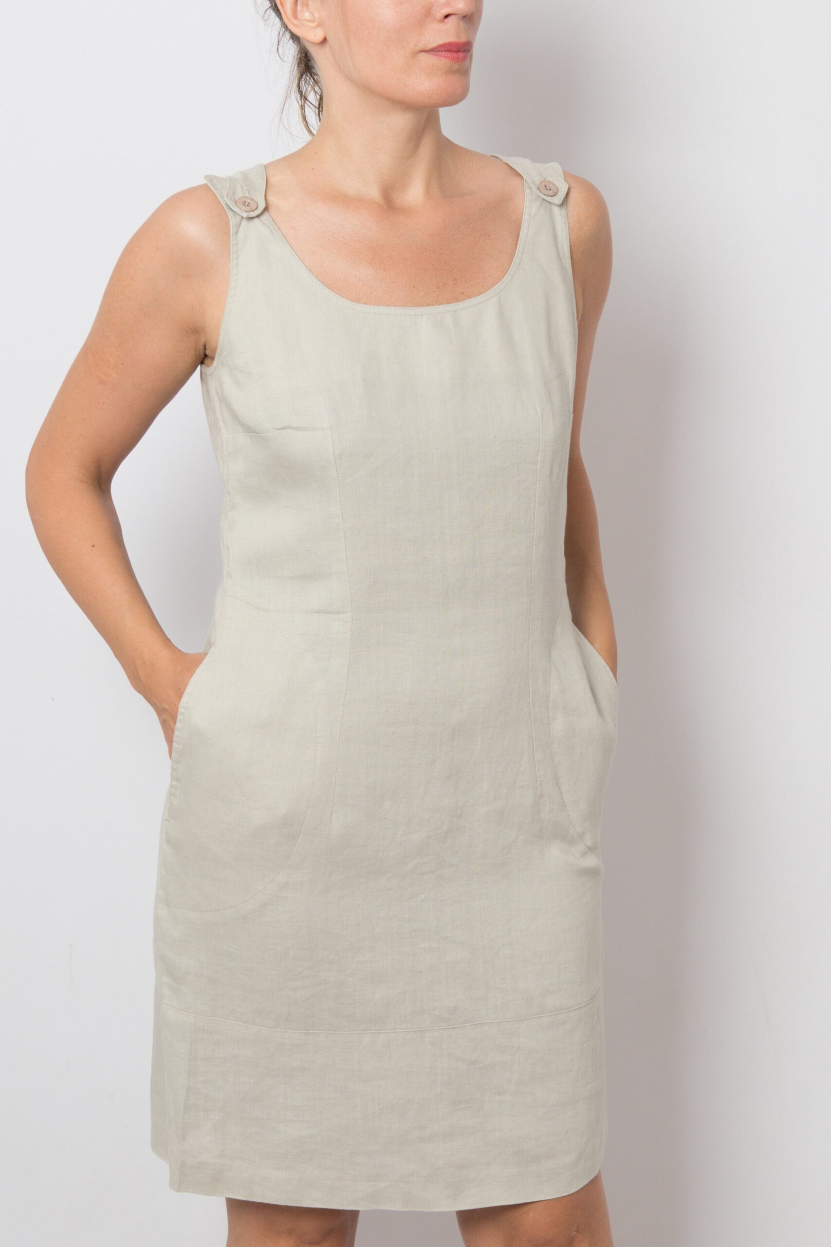 Mini Linen Dress with Pockets Mini Linen Dress with Pockets - Image 7