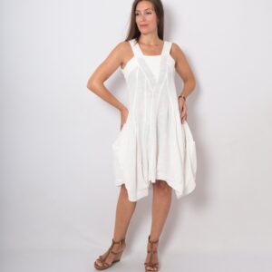 Y2K Linen Sundress Asymmetrical
