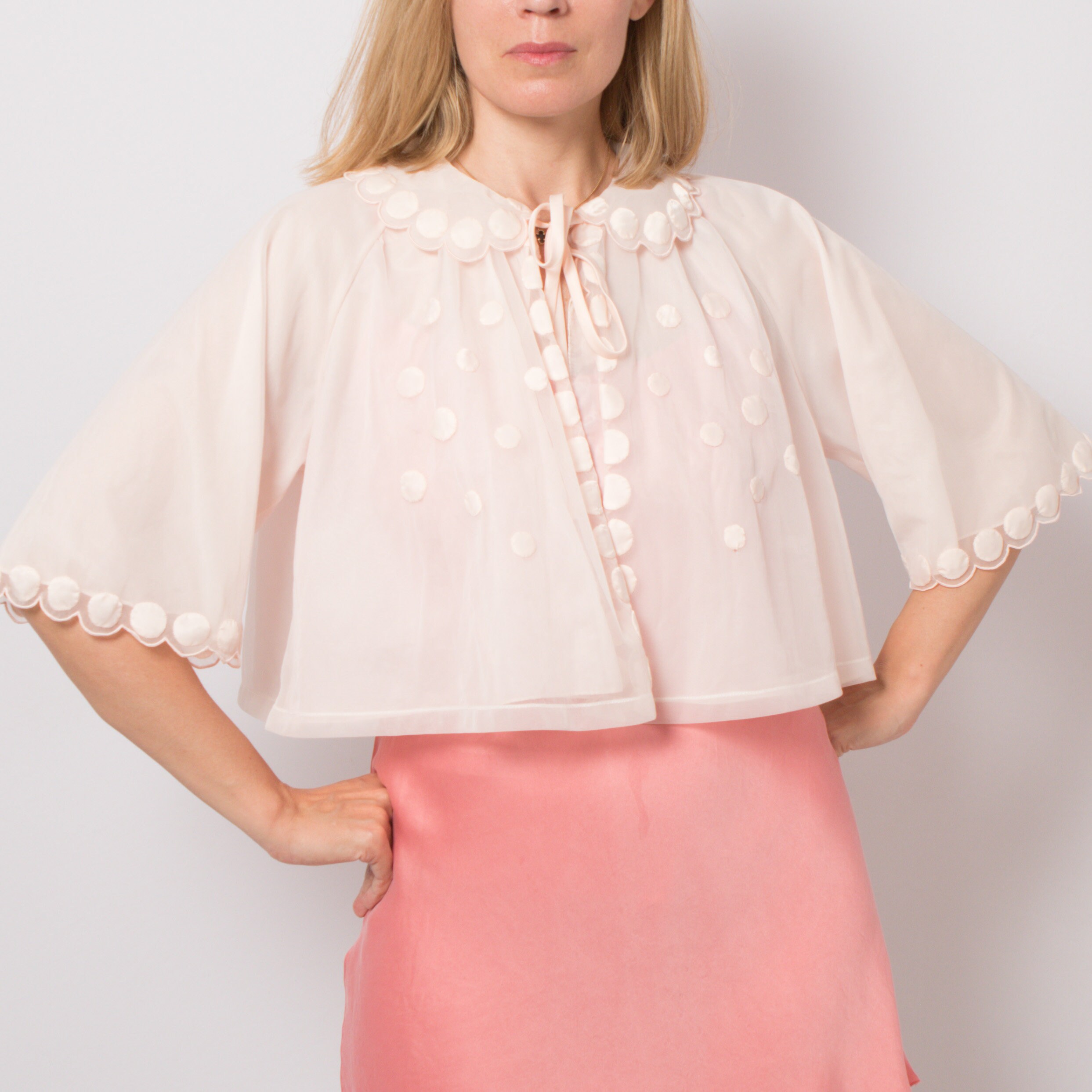 Vintage Sheer Bed Jacket by Hattie Carnegie Vintage Sheer Bed Jacket by Hattie Carnegie - Image 2