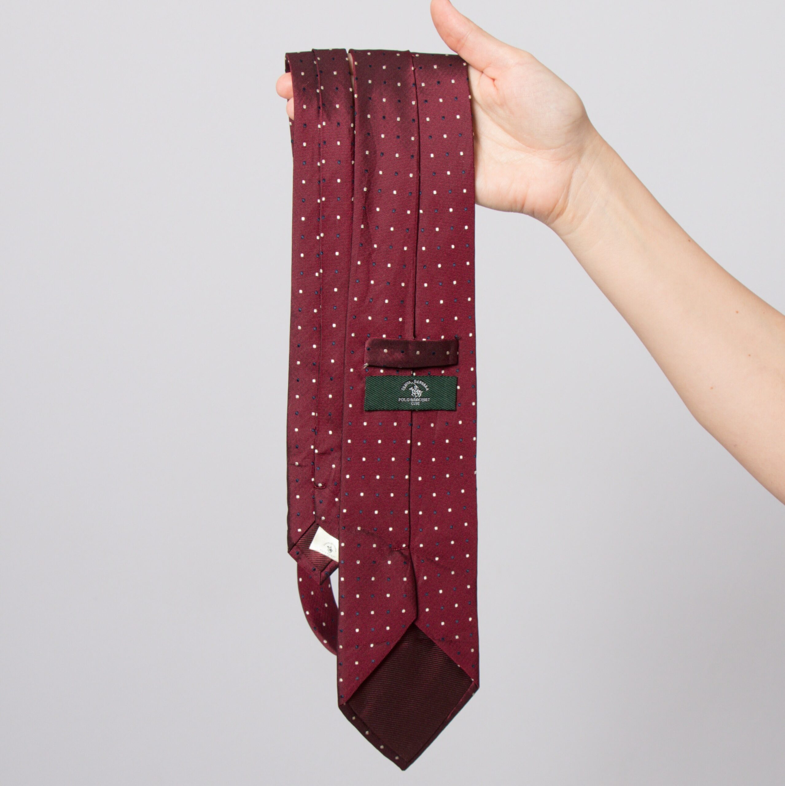 Vintage Burgundy Dot Silk Tie Vintage Burgundy Dot Silk Tie - Image 2