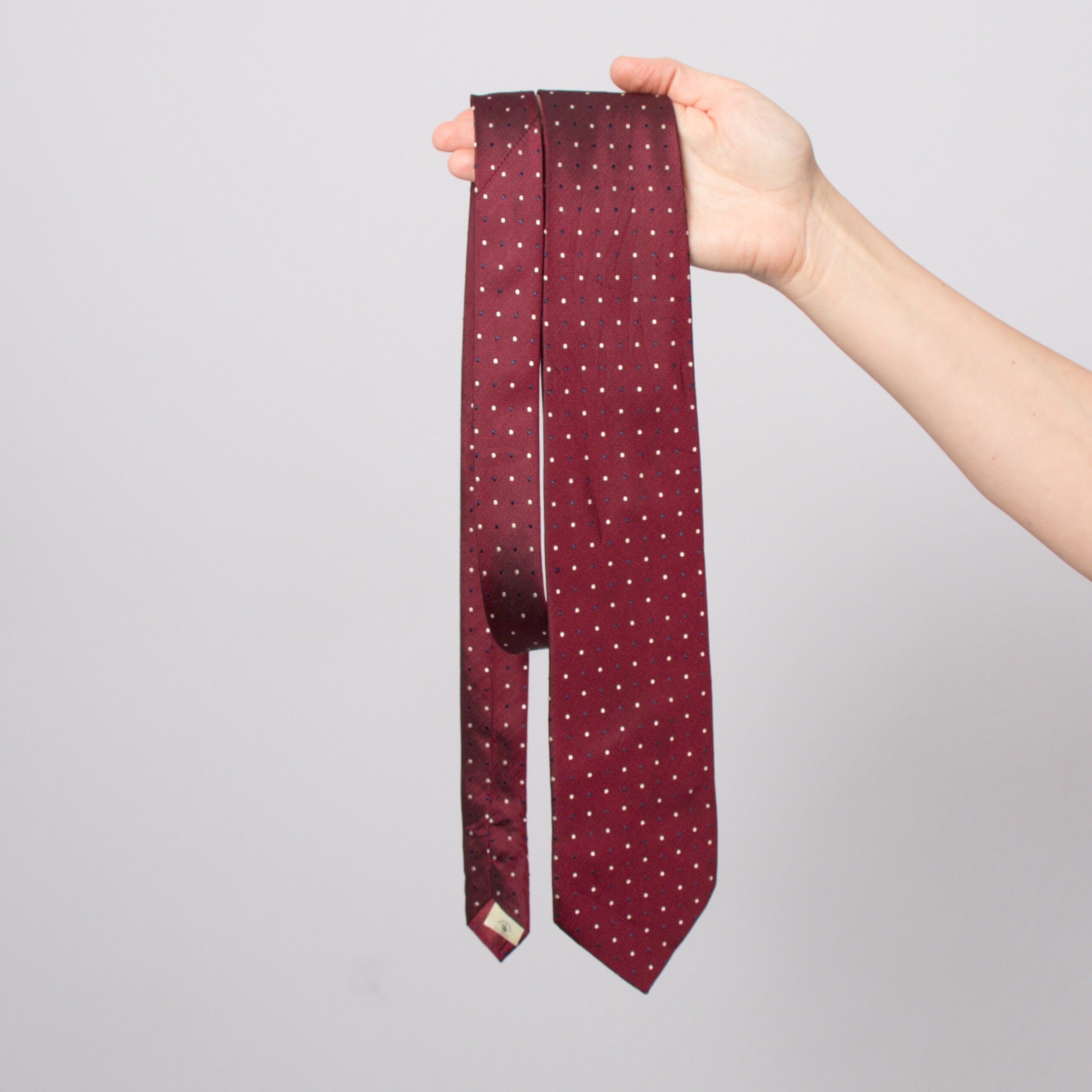 Vintage Burgundy Dot Silk Tie Vintage Burgundy Dot Silk Tie - Image 3