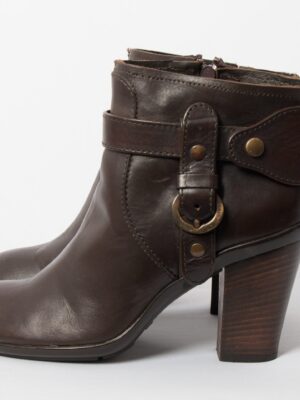 HOGAN Brown Leather Ankle Boots