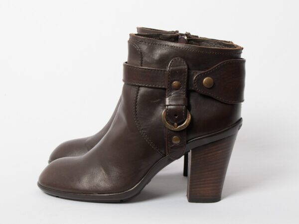 HOGAN Brown Leather Ankle Boots