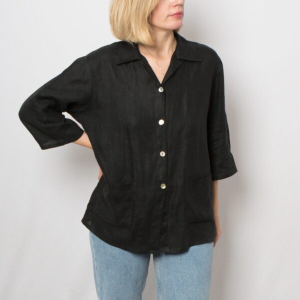 Vintage Oversized Linen Shirt - Image 3