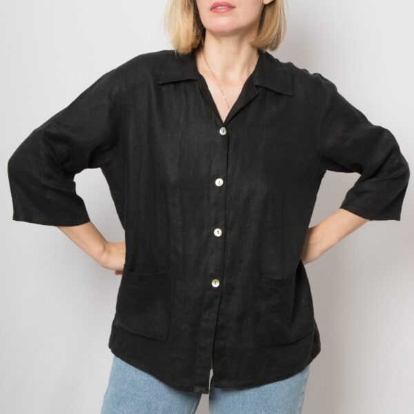 Vintage Oversized Linen Shirt - Image 4