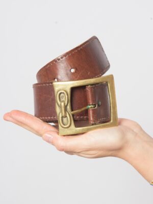 Vintage Leather Brown Waist Belt