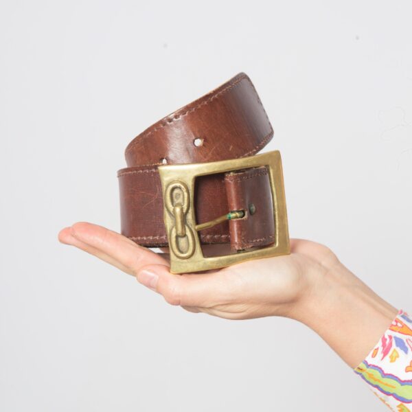 Vintage Leather Brown Waist Belt